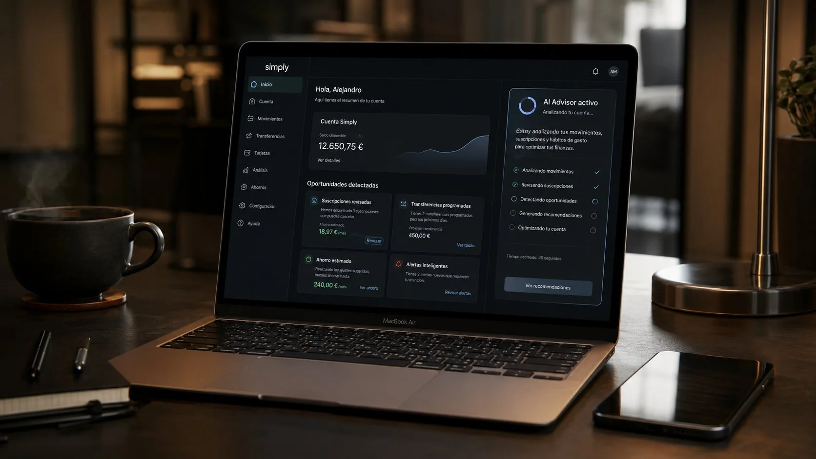 Simply AI Advisor en uso